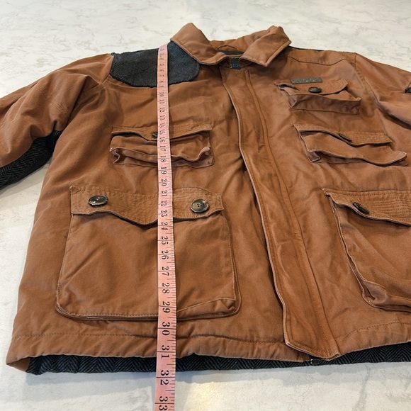 COOGI Brown Grey Black Tweed Flight Bomber Tactical Military Cargo Jacket 2XL - Picture 11 of 16